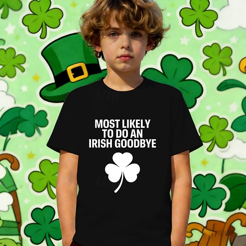 St. Patrick St. Paddy's Day Boys' 3D Graphic Four Leaf Clover Funny Slang 67 T shirt Tee Short Sleeve 3D Print Summer Spring Sports Fashion Streetwear Kids 4-12 Years Crew Neck Casual Daily Outdoor 2026 - $14.49 –P3