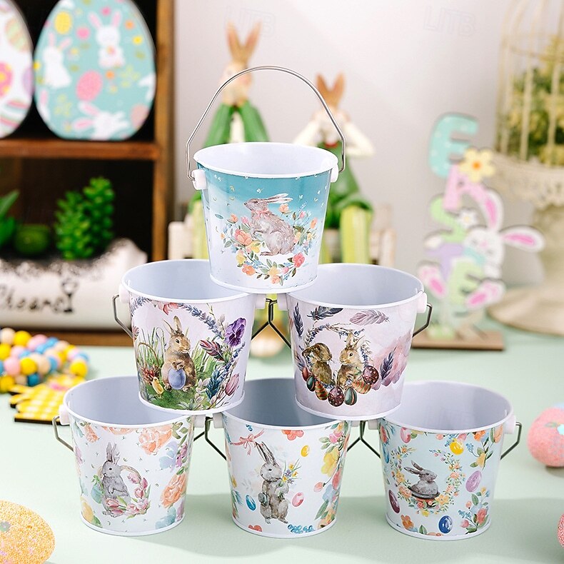 1 шт. жестяная коробка в виде пасхального кролика, металлическая подарочная коробка для конфет и печенья в виде кролика, контейнер для хранения пасхальных яиц, пустая коробка для упаковки сладостей. 2026 - $9.99 –P3