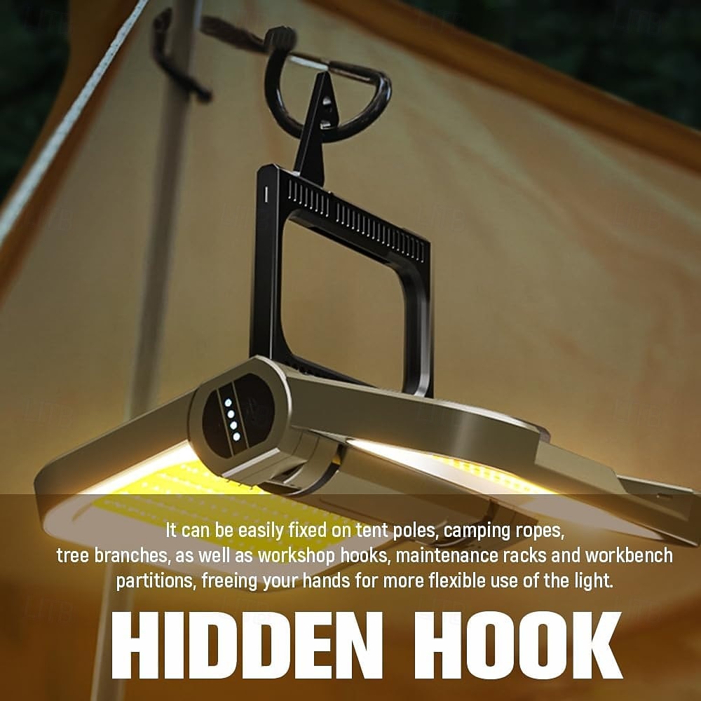 LED-campinglampor, uppladdningsbar magnetlampa, 230° rotation, vikbar, vattentät, soldriven utomhuscampinglampa för vandringstält, överlevnad, nattfiske, promenadarbete 2026 - $82.99 –P2