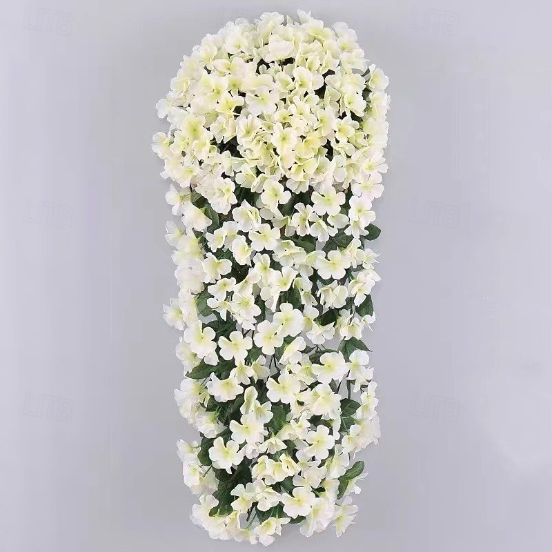 2 stuks levendige kunstmatige hangende orchideeën, nep viooltjesranken als wanddecoratie, plastic hangende bloemen voor binnen, woonkamer, tuin of balkon 2026 - $23.99 –P15