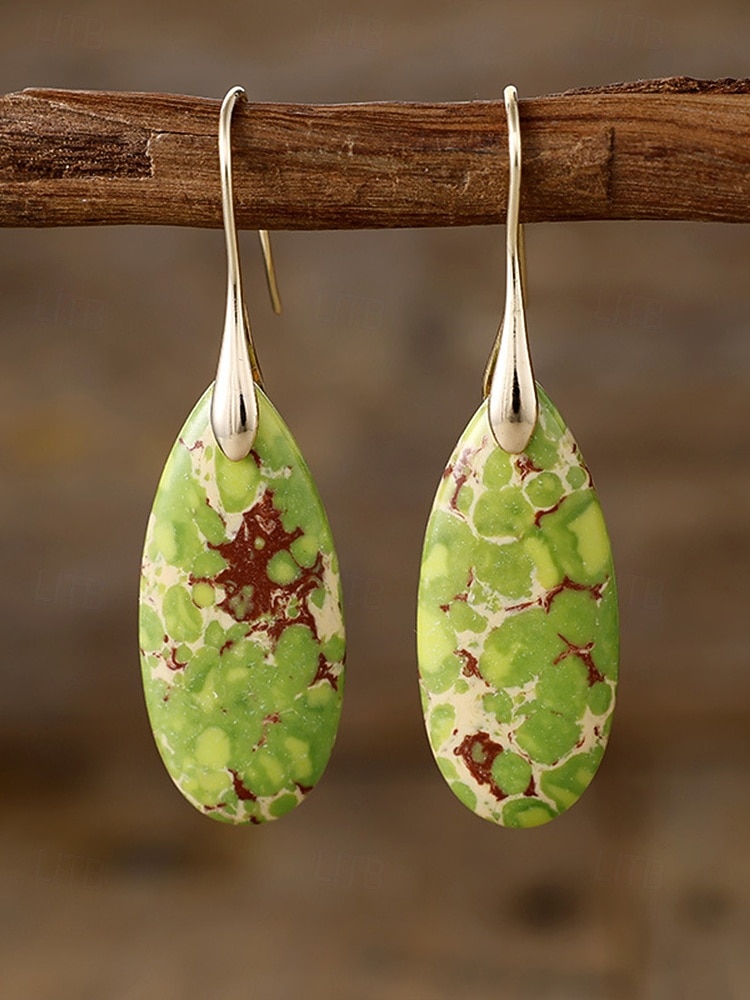 Naisten luonnonkiviset pisaranmuotoiset roikkuvat korvakorut, boheemi turkoosi tyyli useissa väreissä, kevyt ja näyttävä koru kevät-kesälomalle, rannalle ja jokapäiväiseen käyttöön. 2026 - $11.99 –P7