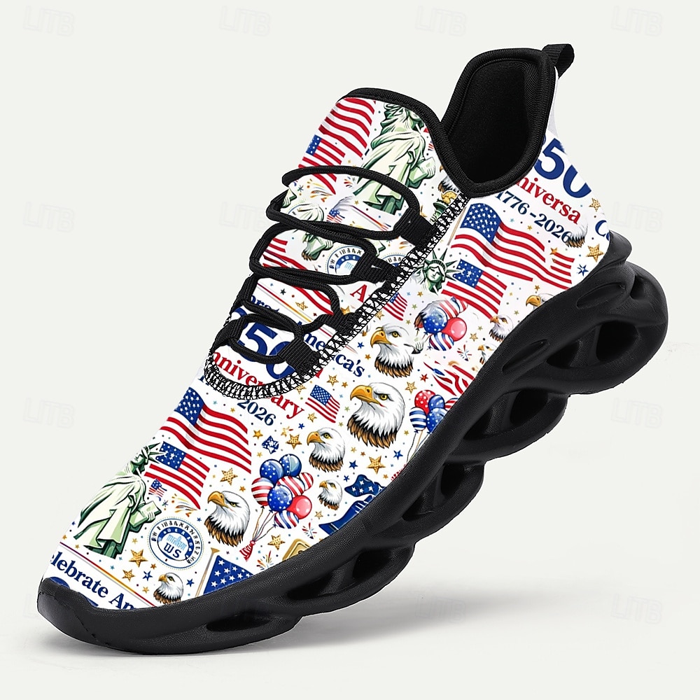Sneakers voor heren ter ere van het 250-jarig jubileum van de Verenigde Staten – patriottisch design met comfort en duurzaamheid, ideaal voor muziekfestivals, Onafhankelijkheidsdag en casual dagelijks gebruik. 2026 - $42.99 –P2