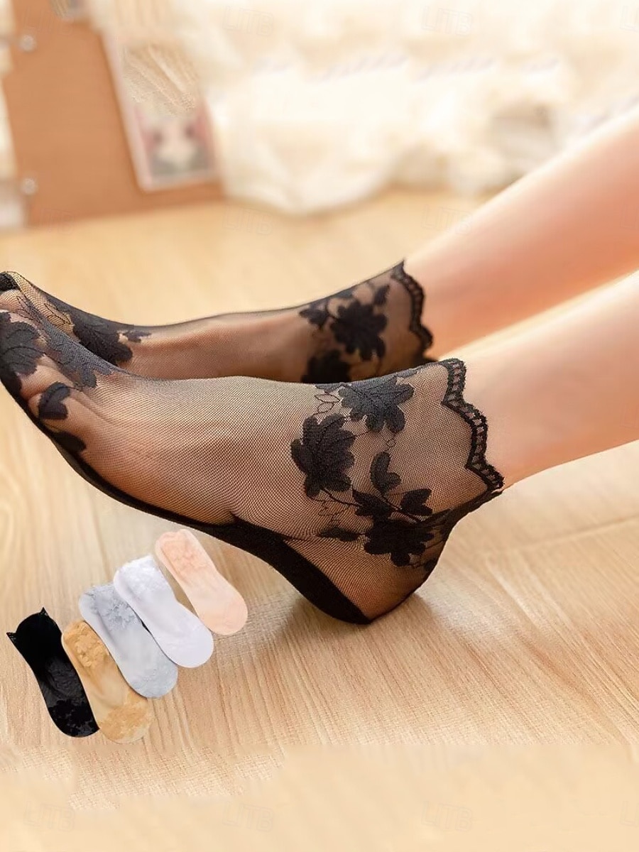 Naisten Nilkkasukat Päivittäin Koti ulko- Kukka Puuvilla Klassinen Vapaa-aika 1 pari 2026 - $4.99 –P1