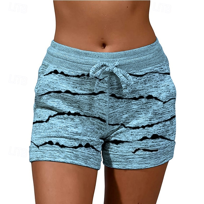 Damen Jogginghose Chinos Shorts Urlaub Mode Streetwear Kurz Hohe Taille Gestreift Elastischer Bund Drucken Bequem Komfort Weich Dehnbar Outdoor Urlaub Straße Blau Hellgrau Königliches Blau Purpur 2026 - $16.99 –P7