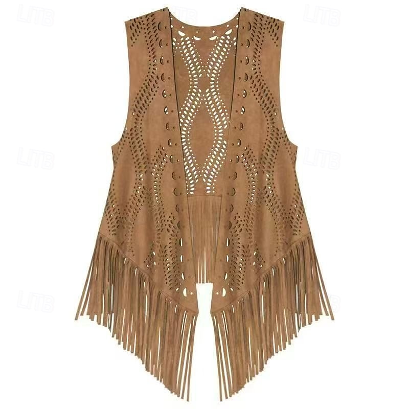 Retrò Vintage Anni '70 Disco Gilet in camoscio Senza maniche Hippie Disco Frangia con nappe Costume Per donna Halloween Carnevale Mascherata Festival Musicale Performance Parata dell'Orgoglio Adulti del 2026 a $40.99 –P1