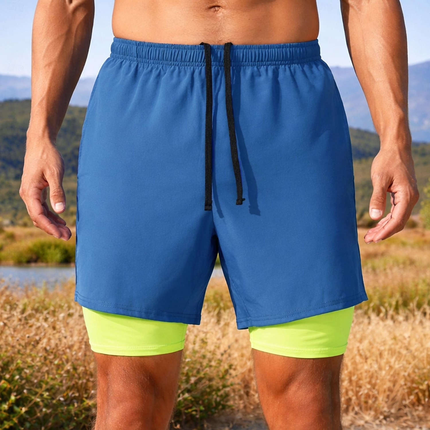 Hombre Pantalones Cortos Running Pantalón Corto Short Running Pantalones cortos deportivos 2 en 1 con bolsillo para teléfono Bermudas Diario Exterior Deporte Verano Secado rápido Dispersor de humedad 2026 - $16.49 –P5