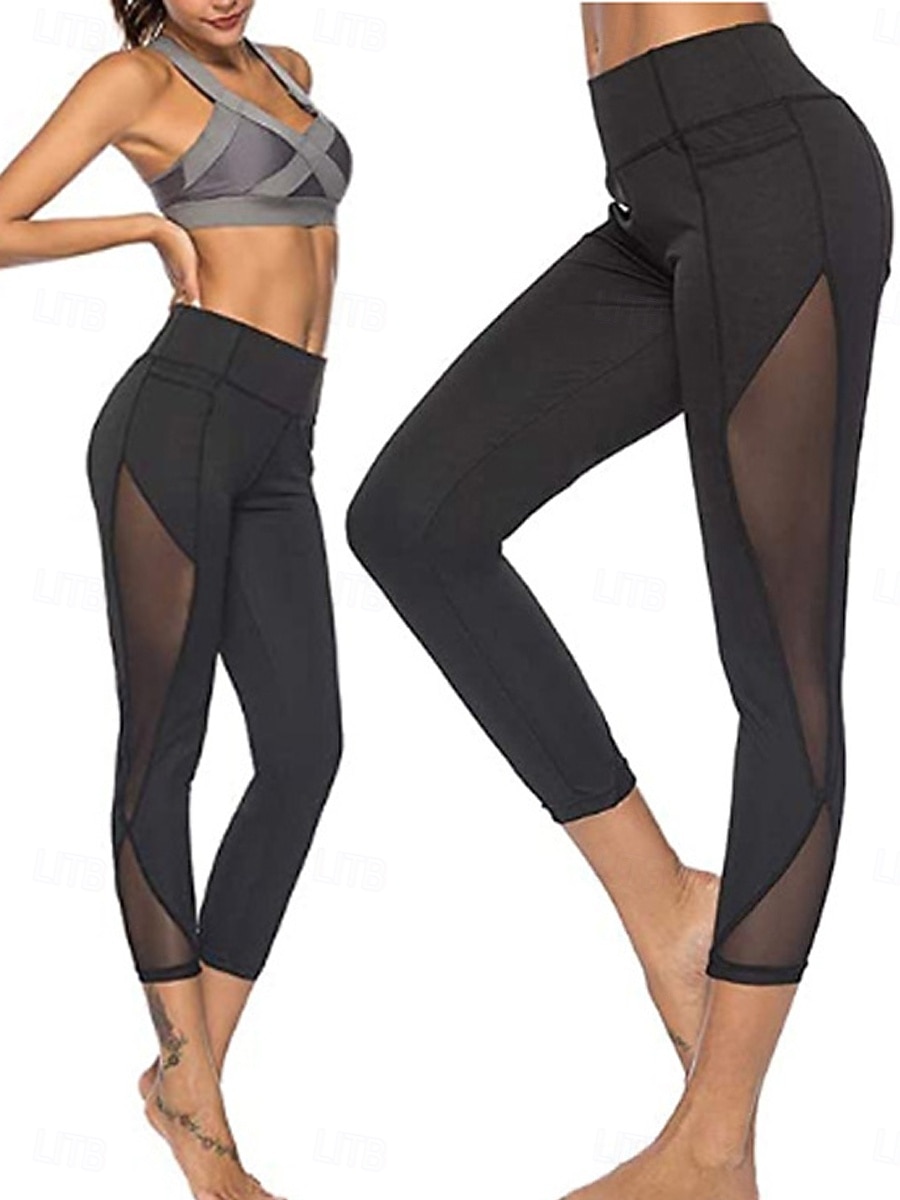 Per donna Pantaloni Leggings Vacanza Moda Streetwear Lunghezza al polpaccio Vita Alta Semplice Elastico in vita Rete Confortevole Elasticizzato Palestra Yoga Sport all'Aperto Nero Primavera Autunno del 2026 a $17.99 –P1