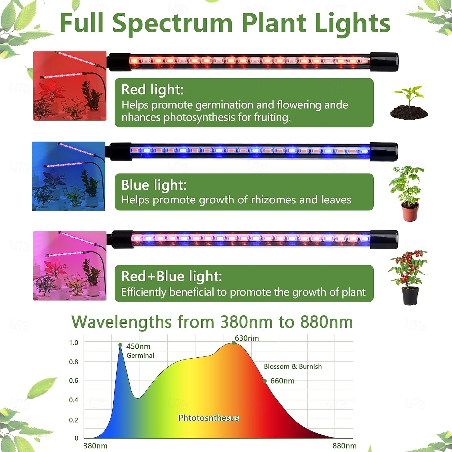 1 stuk 9 W 12 W 40/80 LED-kralen Volledig spectrum Voor hydroponische kas LED-kweeklampen Groeiende lichtarmatuur Rood Blauw Paars 5 V Groenteserre 2026 - $22.99 –P9