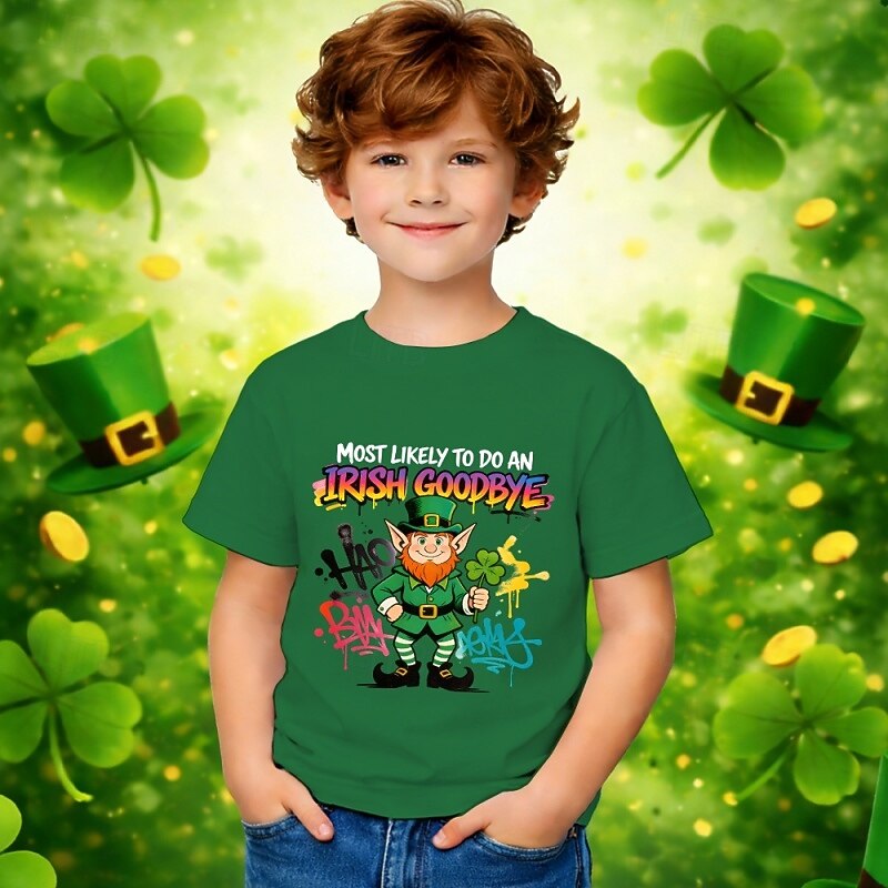 St. Patrick St. Paddy's Day Boys' 3D Graphic Cartoon Funny Slang 67 T shirt Tee Short Sleeve 3D Print Summer Spring Sports Fashion Streetwear Kids 4-12 Years Crew Neck Casual Daily Outdoor Regular Fit 2026 - $14.49 –P1