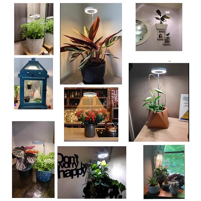 4 Pcs LED Adjustable Plant Grow Light, Angel Ring, Red & Blue Full Spectrum, 3/9/12H Timer, 3 Dimmable Levels, 17-63CM Height Adjustable, USB Powered for Succulents, Flowers, Indoor Plants 2026 - $31.99 –P5