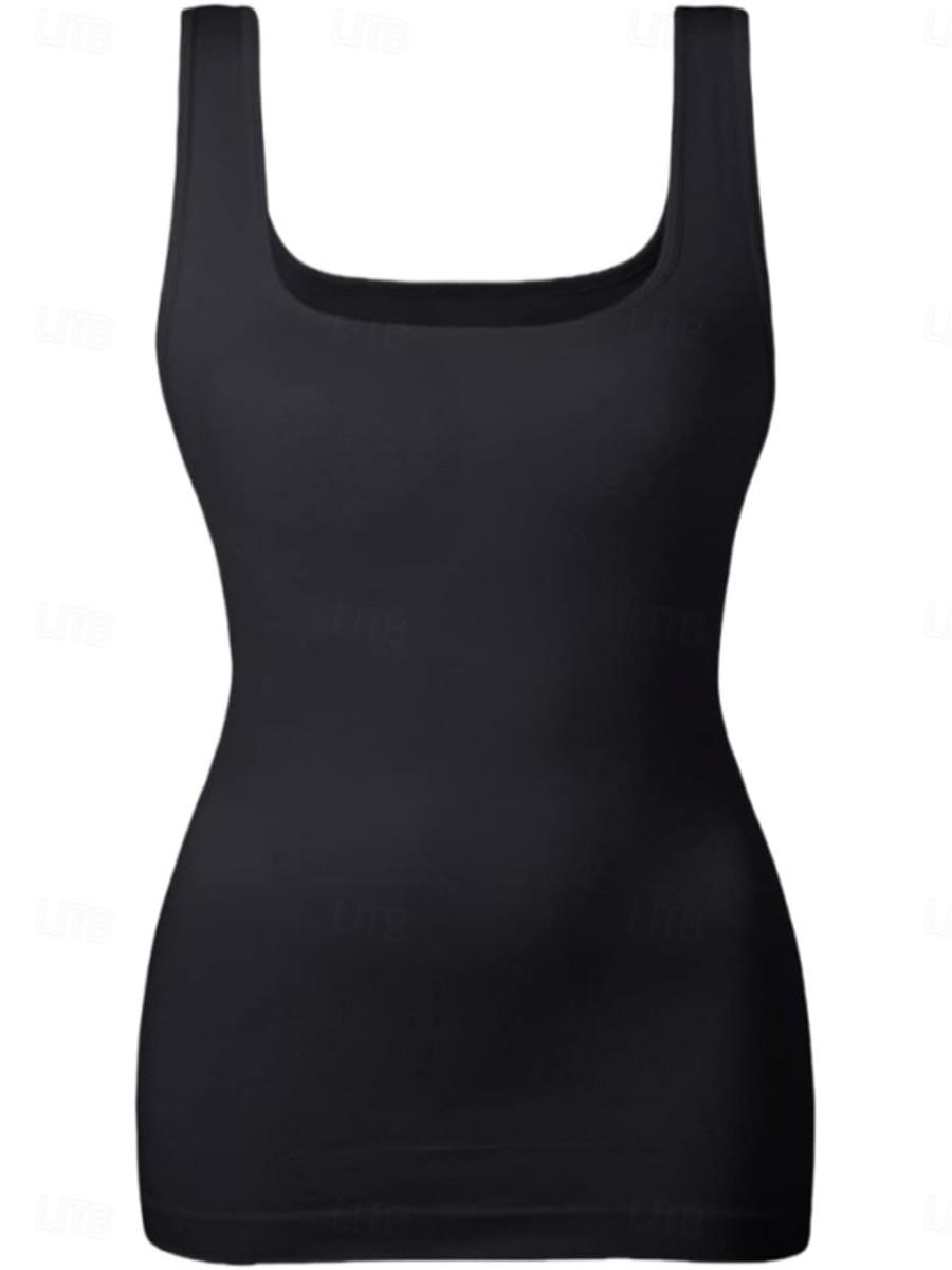 Dámské Halenka Bez vzoru Aktivní stylové Bez rukávů Do U Běžné topy Denní Dovolená Jdeme ven Černá Bílá Hnědá Meruňková Růžová Léto Jaro 2026 - $13.49 –P3