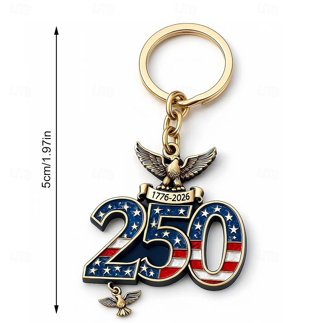 Portachiavi da 10 pezzi per il 250° anniversario degli Stati Uniti, portachiavi con bandiera americana del corpo dei Marines 1776-2026, regali per veterani per cittadini statunitensi, decorazioni del 2026 a $16.99 –P17