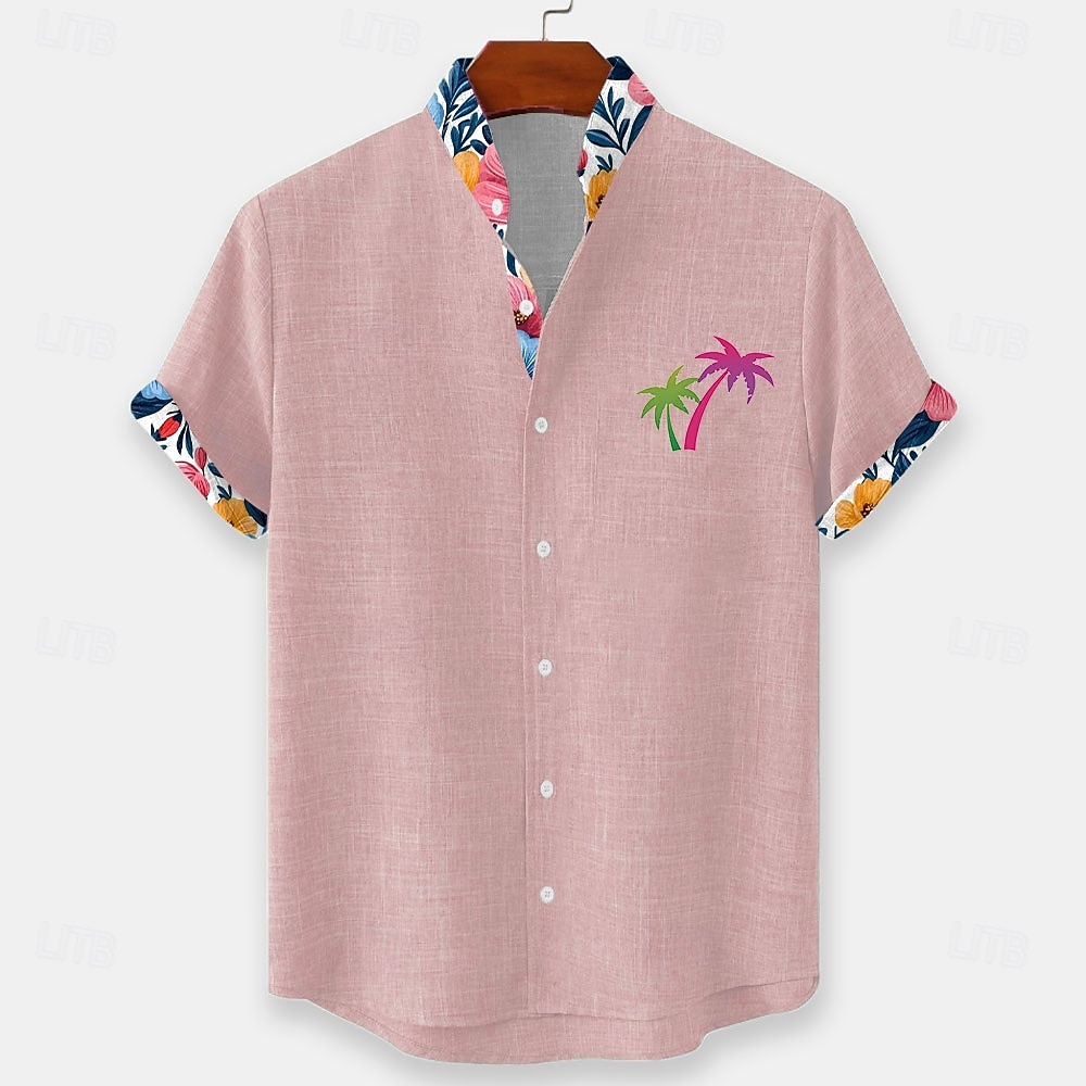 Per uomo Albero di Cocco Piante Tropicali Fiori Camicia hawaiana estiva Camicia con Bottoni Camicia con colletto alla coreana Manica Corta Hawaiano Vacanza al Mare Estate Primavera Collo alla coreana del 2026 a $25.99 –P3