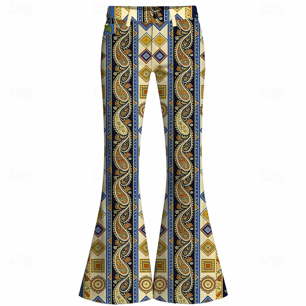 Retro Vintage Boho 1970s Pants Bell Bottom Pants Hippie Disco High Waist Paisley Fancy Dress Men's Halloween Carnival Music Festival Retro Theme Party Adults' Pants 2026 - $35.99 –P3