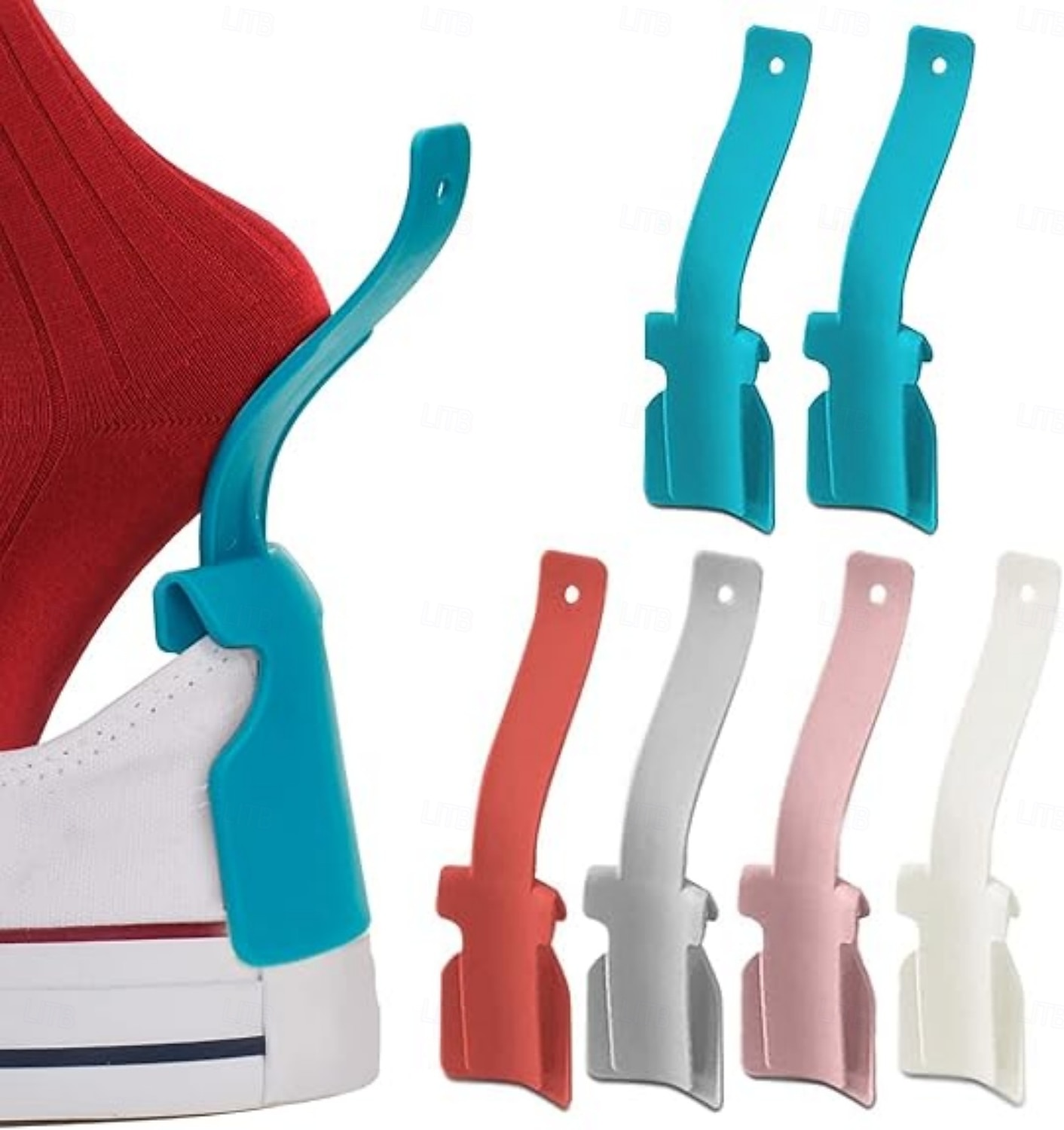 6 Pcs Lazy Shoe Helper Portable Sock Slider - Short Handled Shoe Horn - Shoe Lifting Helper Easy on Easy Off, Plastic Shoehorn for Men, Women 2026 - $15.99 –P1