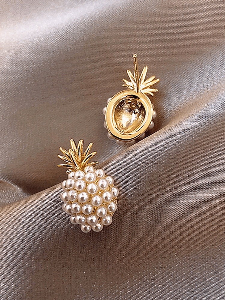 Γυναικεία σκουλαρίκια με κρεμαστό κόσμημα από ψεύτικο μαργαριτάρι ανανά, κομψά τροπικά κοσμήματα, ντελικάτα νυφικά σκουλαρίκια vintage για γάμους, πάρτι, βραδινές εκδηλώσεις και ειδικές περιστάσεις 2026 - $7.99 –P5