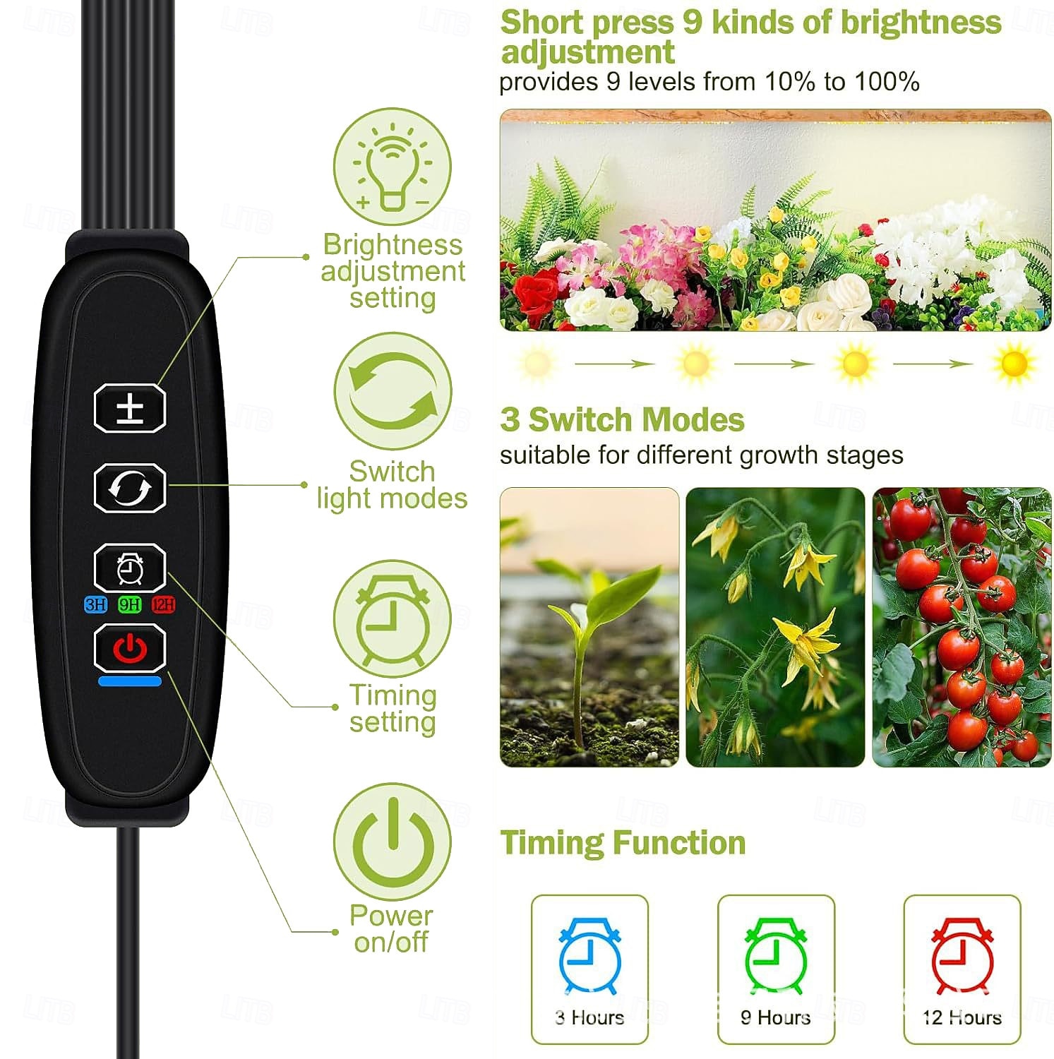 1 Pc 4-Head Adjustable Circular Plant Grow Light, Full Spectrum, Indoor Greenery, Succulents, Seedlings, Aquarium, Dimmable, Timer Function, USB Powered for Plant Growth 2026 - $36.99 –P3