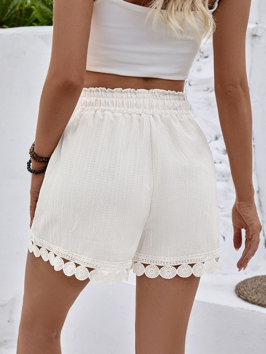 Femmes Chinos Shorts Shorts d'été Vacances Mode Streetwear Court Taille haute Uni Cordon de serrage Dentelle Taille Élastique Confort Respirabilité Confortable Non Elastique Micro-Élastique Quotidien de 2026 ? $20.99 –P8