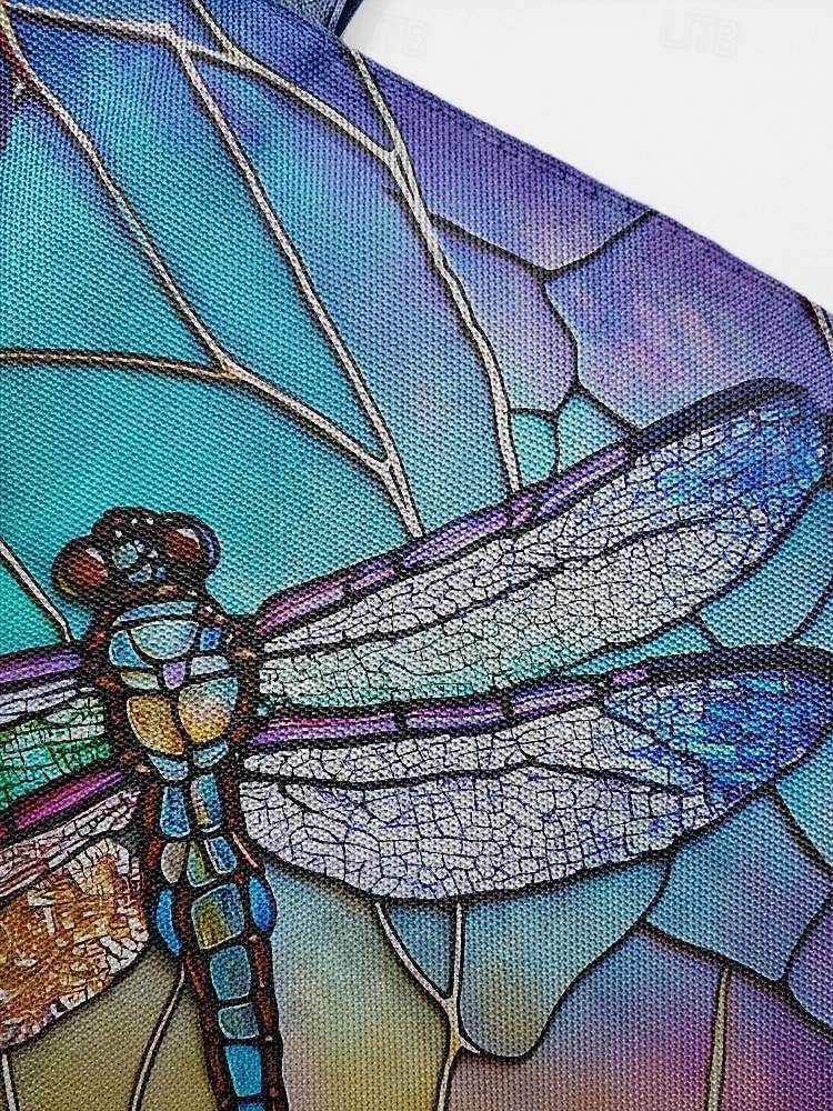 2026年 女性用ポリエステルトートバッグ、大容量、ジッパー開閉、トンボプリント、複数のデザイン、休暇や普段使いに最適  コレクション – $18.99 –P9