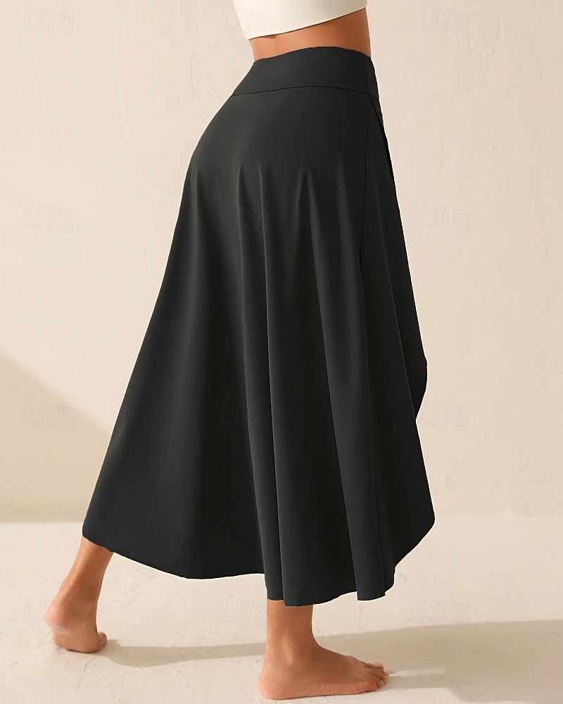 Damen Einfarbig Lässiger Rock Tennis-Skort Tennisröcke mit Shorts Sportrock Tasche Hohe Taille Asymmetrisch Schnelltrocknend Atmungsaktiv Tennis Golfspiel Pickleball Rock Schwarz Blau Dunkelgrün 2026 - $18.99 –P3