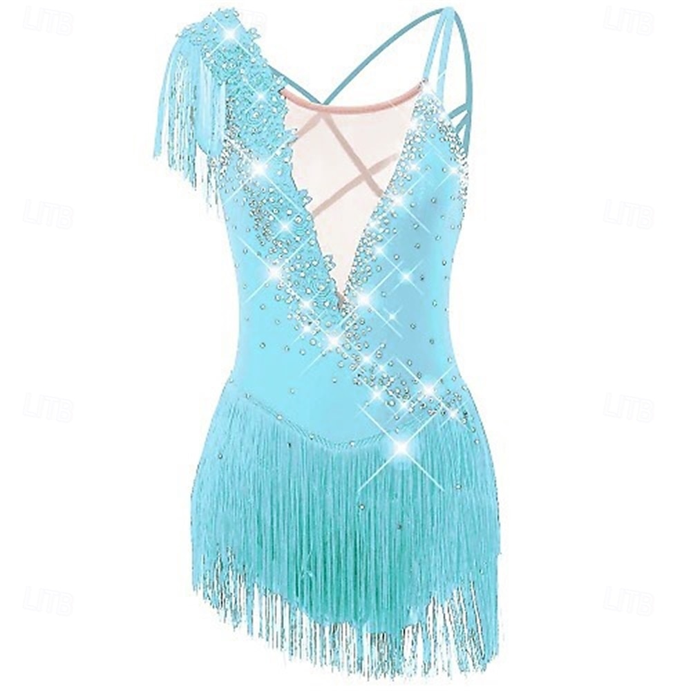 Vestido de patinaje artístico Chica Patinaje Sobre Hielo Vestidos Violeta Negro Blanco Retazos Espalda Abierta Elástico Entrenamiento Competición Ropa de Patinaje Clásico Cristal / Strass Sin Mangas 2026 - $179.99 –P8