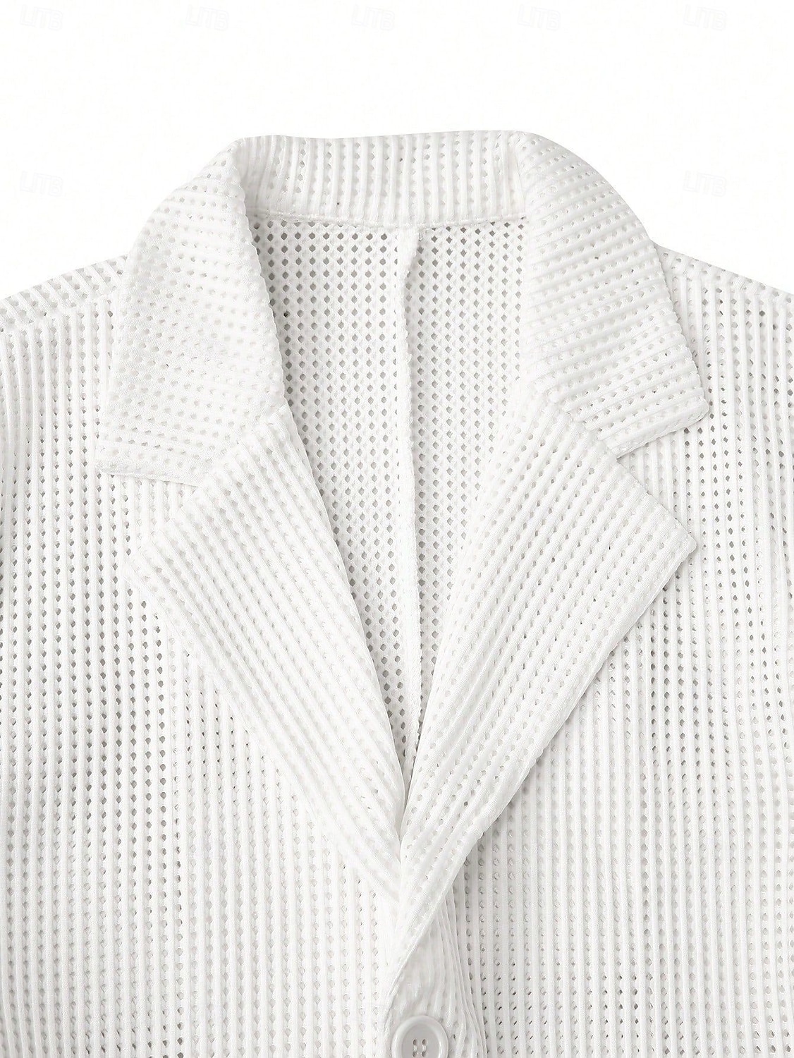 Bărbați Jachetă blazer Guler crestat Urât Modă Ușor Mată Blazer Alb Slim Fit Doi nasturi la un singur piept 2026 - $40.99 –P5