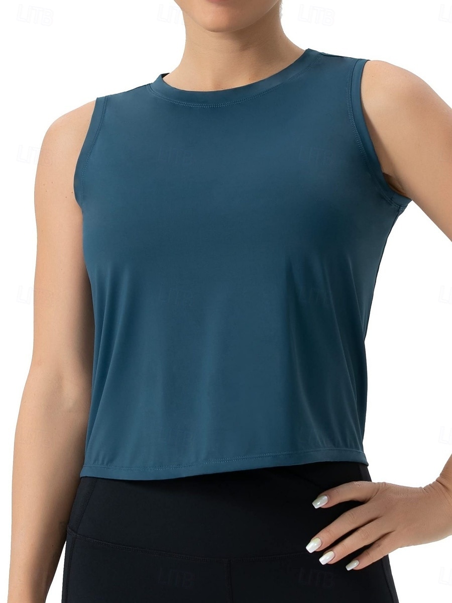 Femmes Chemisier Uni Actif ancien Sans manches Col ras du cou Hauts Réguliers Quotidien Salle de sport Fête Noir Blanche Rose Claire Gris foncé Été Printemps de 2026 ? $16.49 –P4