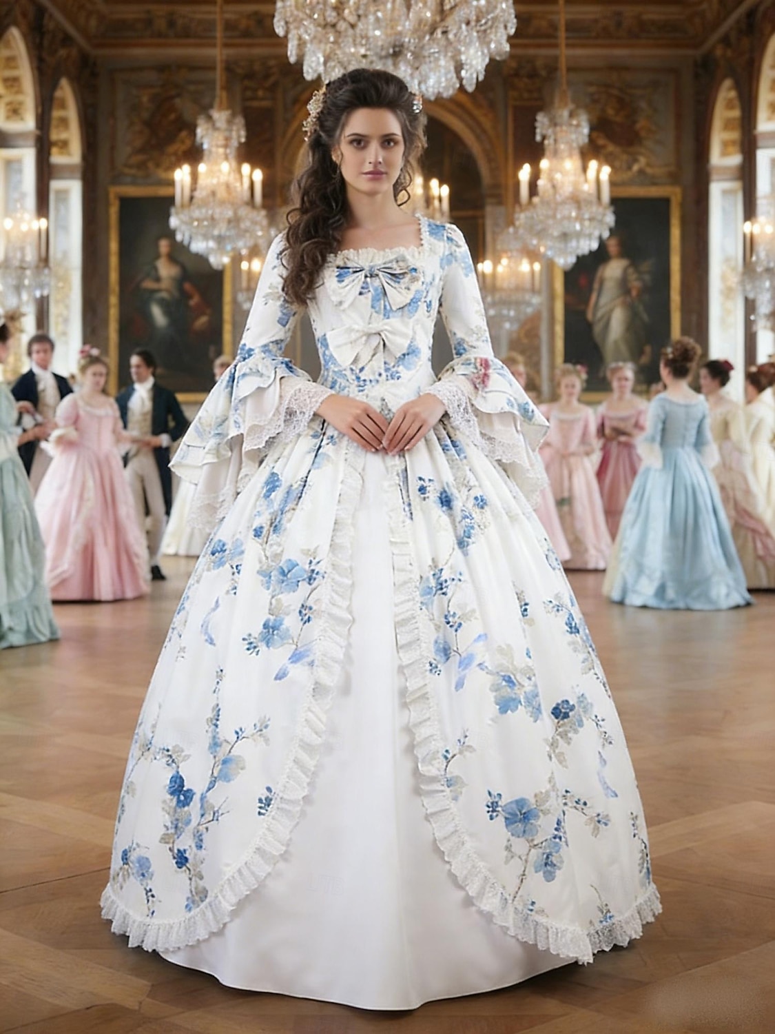 Rococò Barocco Vittoriano Lunghezza al pavimento Vestito Abito da Ballo Manica del polsino svasato Principessa Sposa Abito da ballo Costume Halloween Carnevale Mascherata Matrimonio Performance del 2026 a $137.99 –P13