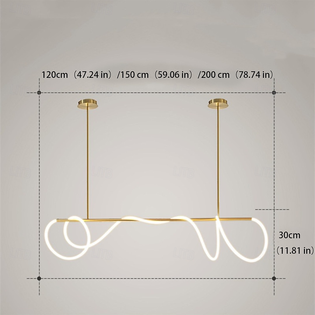 2026年 120 cm シングルデザイン シャンデリア メタル シリカゲル アーティスティック モダンスタイル スタイリッシュ 塗装仕上げ LED 110-120V 220-240V  コレクション – $279.99 –P11