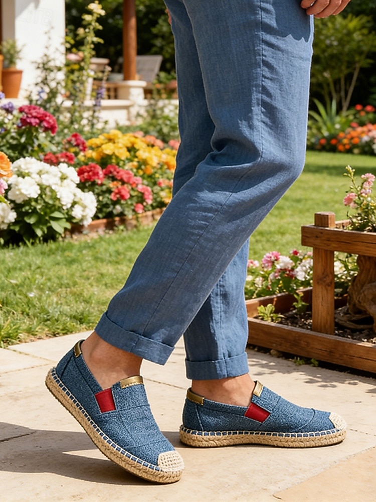 Espadrilles bleues pour homme, faciles à enfiler, légères et respirantes, au design décontracté et élégant, idéales pour les vacances en plein air et les aventures estivales. de 2026 ? $46.99 –P4