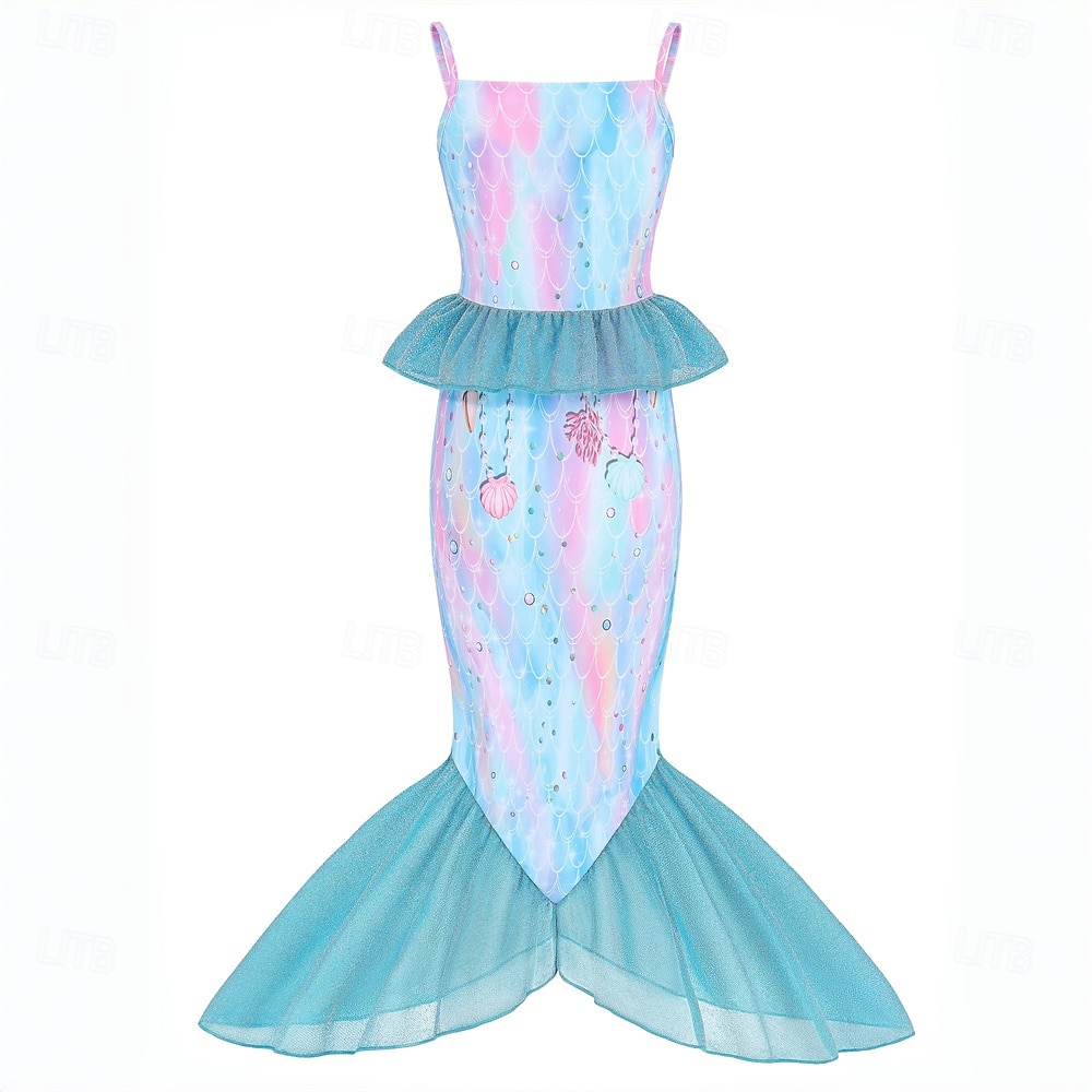 sereia Princesa sereia Vestidos Fantasia de festa temática Fantasias for Para Meninas Crianças Carnaval Baile de Máscaras Festa Feriado de 2026 por $23.99 –P2