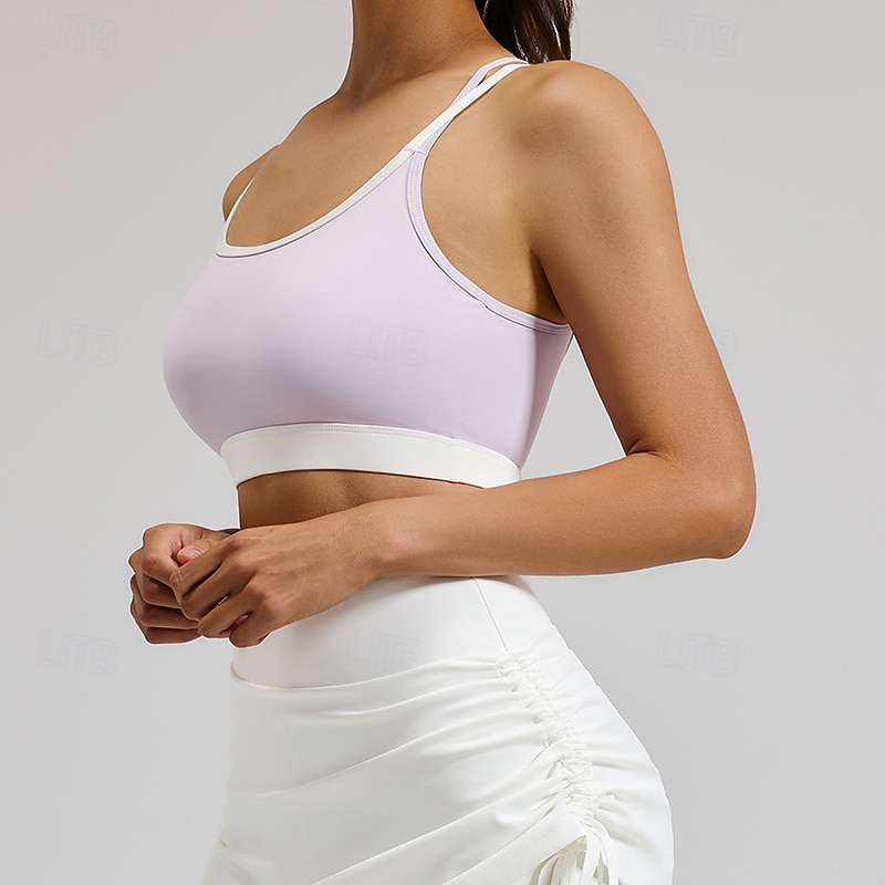 Femmes Soutien Moyen Débardeur Rembourré Brassières et Soutiens-gorge/Sport Mince ​Brassière Soutien-Gorge Rembourré Salle de sport Exercice Course Léger Élastique Respirant Noir Jaune Violet Couleur de 2026 ? $13.99 –P4