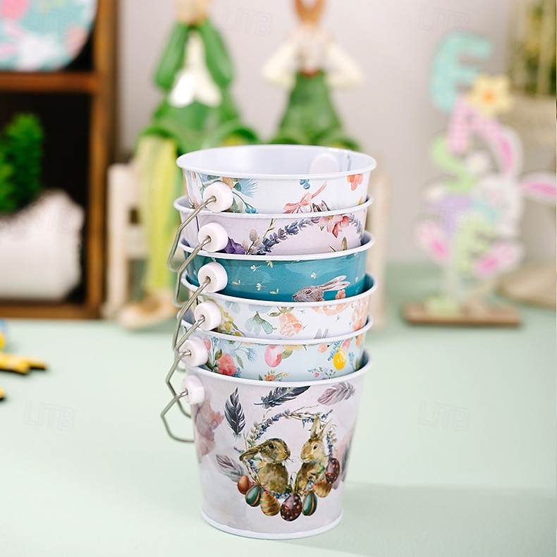 1 шт. жестяная коробка в виде пасхального кролика, металлическая подарочная коробка для конфет и печенья в виде кролика, контейнер для хранения пасхальных яиц, пустая коробка для упаковки сладостей. 2026 - $9.99 –P9