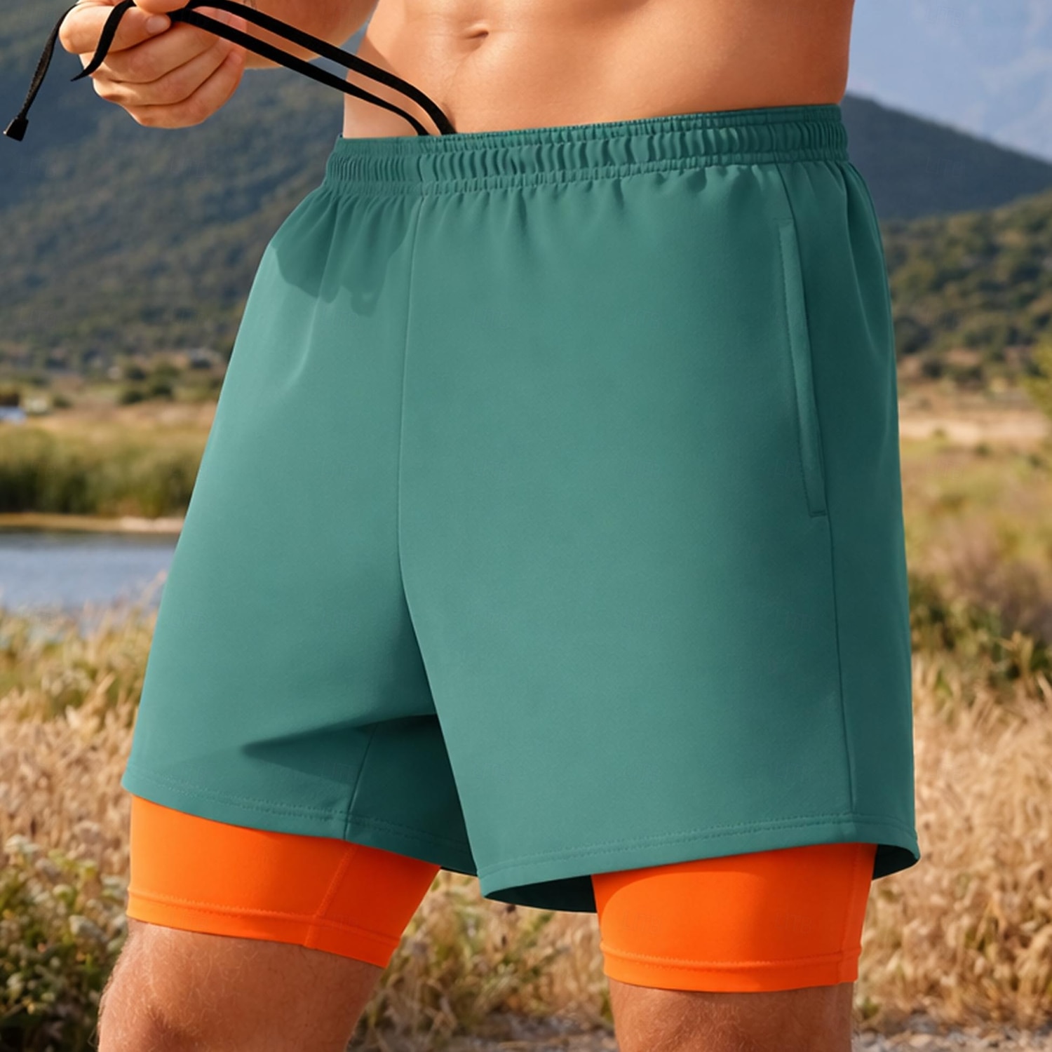 Hombre Pantalones Cortos Running Pantalón Corto Short Running Pantalones cortos deportivos 2 en 1 con bolsillo para teléfono Bermudas Diario Exterior Deporte Verano Secado rápido Dispersor de humedad 2026 - $16.49 –P3