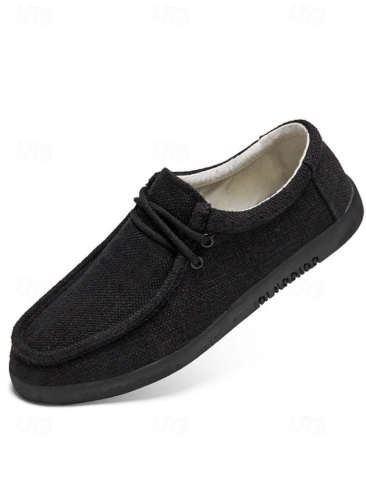 Miesten beigenväriset espadrille-slip-on-kengät, pehmeä kangaspäällinen, rento mukavuuspohja, rento ulkoilutyyli lomalle, kävelyyn ja matkustamiseen 2026 - $34.99 –P8