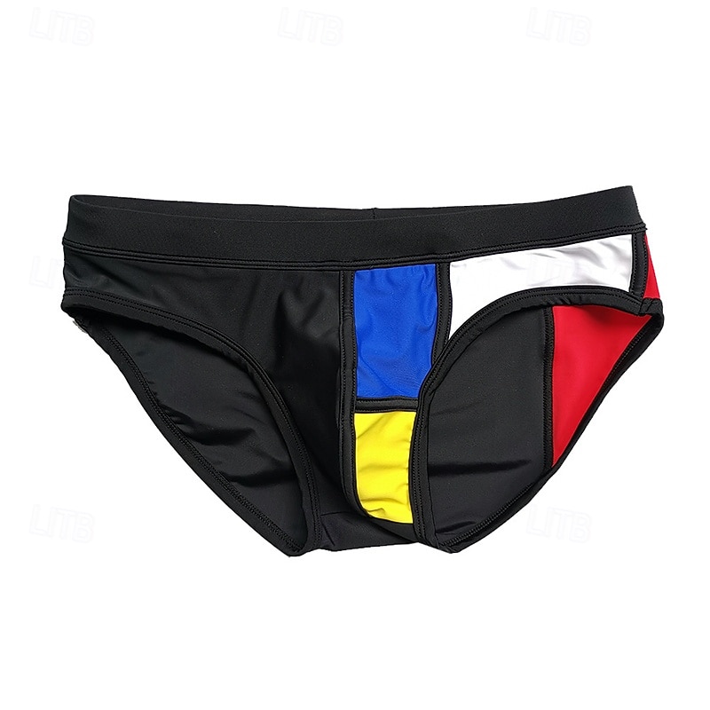 Homens Shorts de Natação Calção Justo de Natação Sunga de Natação Bloqueio de cores Secagem Rápida Esticar Respirável Calças Surfe Esportes Aquáticos Natação Verão de 2026 por $13.99 –P12