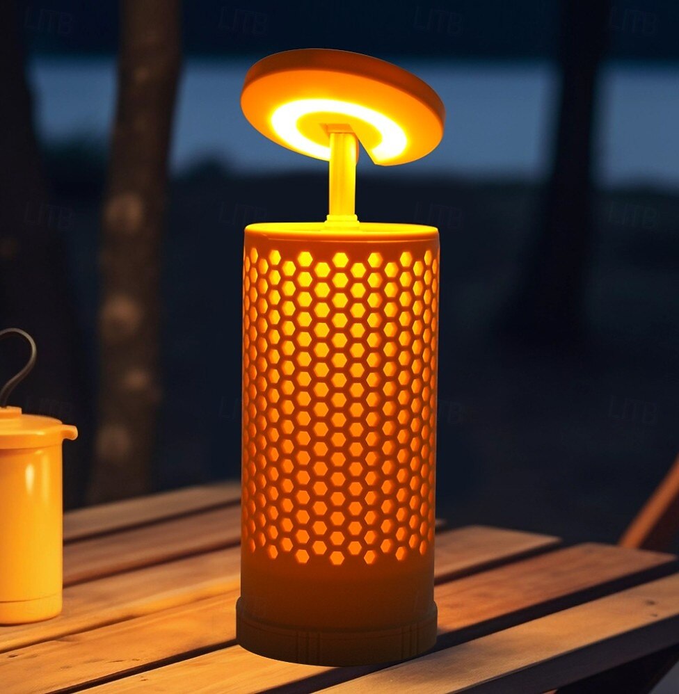 Venkovní LED ambientní kempingové světlo, nastavitelná teplá stanová svítilna, přenosná nouzová lampa nabíjecí baterií typu C pro turistiku, párty a vánoční dárek 2026 - $28.99 –P1