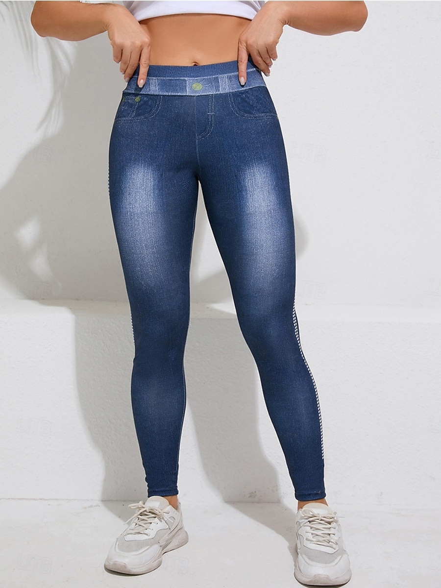 Femmes Pantalons Fuselés Leggings Jegging Vacances Streetwear Basique Longueur complète Taille moyenne Uni Cordon de serrage Avec Poches Confortable Micro-Élastique Haute Élasticité Quotidien Maison de 2026 ? $13.99 –P4