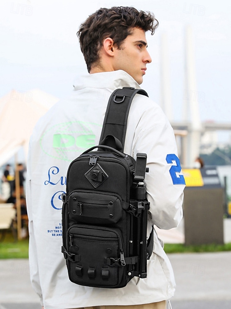 borsa a tracolla tattica da uomo: zaino a tracolla in poliestere di grande capacità con più tasche e stili di trasporto versatili, vari colori per escursioni all'aperto, viaggi e uso quotidiano casual del 2026 a $54.99 –P3
