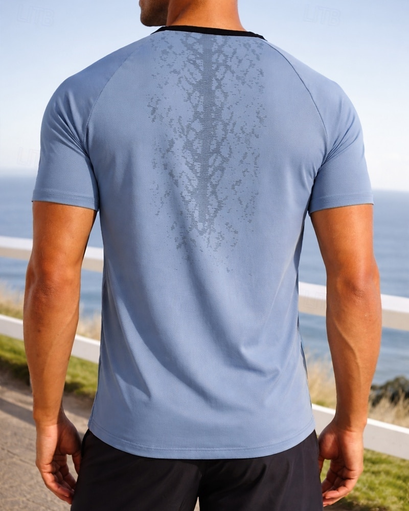 Муж. Графика Футболка для бега Компрессионная футболка Спортивная рубашка Спортивный топ Лето С короткими рукавами Быстровысыхающий Влагоотводящие Дышащий Тренировка в тренажерном зале Прогулки Бег 2026 - $20.99 –P2