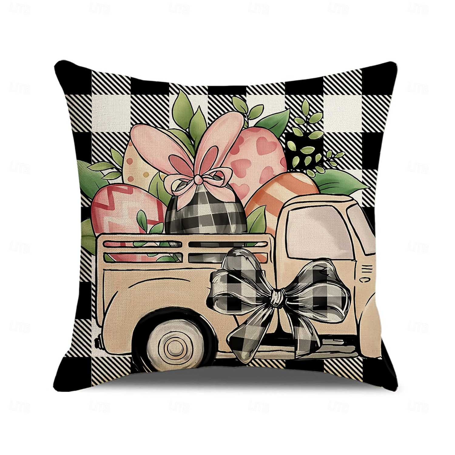 Set of 4 Happy Easter Bunny Egg Pillow Covers Linen Throw Cushion Covers Spring Holiday Decorative Sofa Home Pillow Covers 2026 - $17.99 –P5