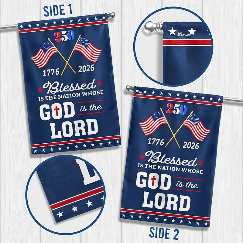 250ή επέτειος ηπα αμερική χρόνια επέτειος σημαία 1776-2026 πατριωτικό ευλογημένο έθνος ανεξαρτησία αναμνηστικό πανό 2026 - $11.99 –P4