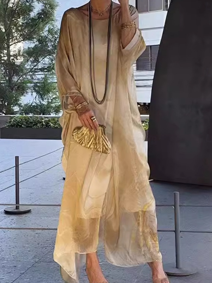 Femmes Robe maxi Robe de Cocktail Robe en Chiffon Robe Imprimée Élégant Mode Moderne Extérieur Vacances Sortir Coupe Ample Marbre Manche Courte Col ras du cou Bleu Jaune Rouge Gris Été Printemps de 2026 ? $32.99 –P2
