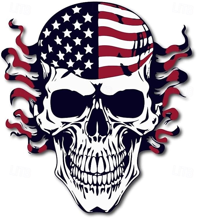 Confezione da 10 adesivi con teschio e bandiera americana, decalcomanie in vinile con bandiera patriottica degli Stati Uniti per auto, camion, caschi, computer portatili, adesivi con teschio del 2026 a $19.99 –P5