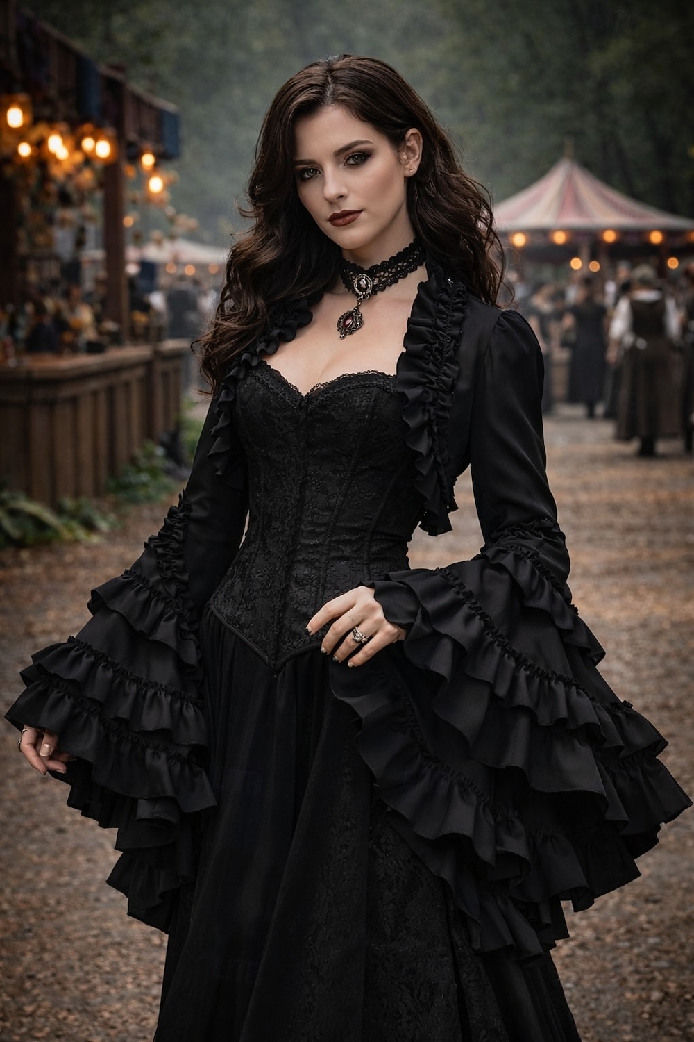 Rokoko Renesanční Steampunk Kabát Fancy kostým Tričko Volánkový rukáv Čerodějnice Upír Královský oděv Maškarní kostým Dámské Fantazie předvečer Všech svatých Karneval Výkon LARP Ren Faire Dospělé 2026 - $38.99 –P15