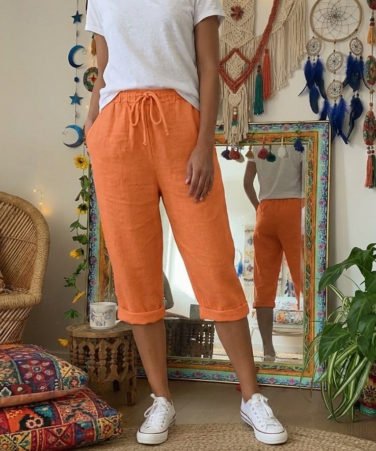 Naisten Kiinalainen Legginsit Loma Katutyyli Vapaa-aika Polven pituus Keskikorkea vyötärö Tavallinen Kurenauha Tasku Mukava Hengittävä Joustamaton Päivittäin ulko- Katu Tumma harmaa Appelsiinin 2026 - $22.99 –P1