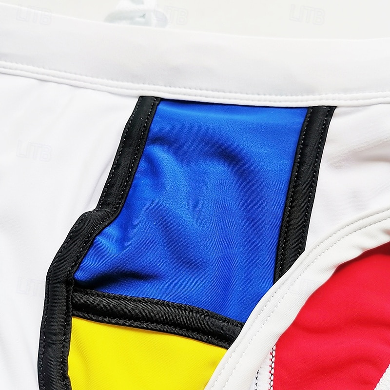 Homens Shorts de Natação Calção Justo de Natação Sunga de Natação Bloqueio de cores Secagem Rápida Esticar Respirável Calças Surfe Esportes Aquáticos Natação Verão de 2026 por $13.99 –P19