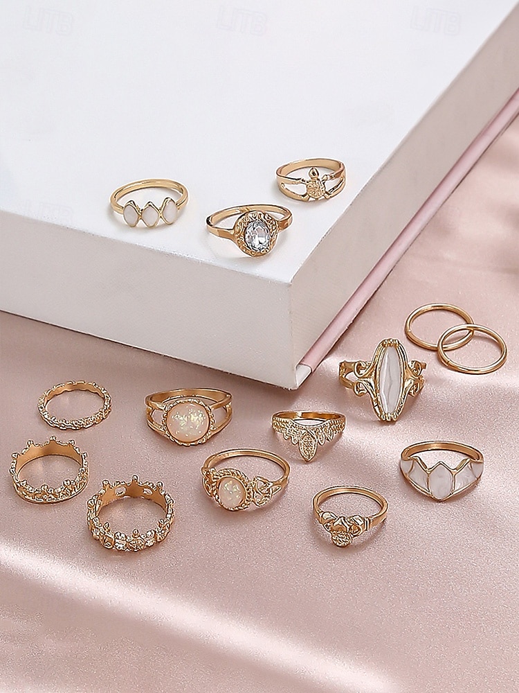 set med bohemiska ringar för kvinnor, halsband och örhängen i vintagelegering med turkosa accenter, accessoarer i retrostil för vardagsbruk, sommarsemester, strandfester och högtidsgåvor 2026 - $9.99 –P3