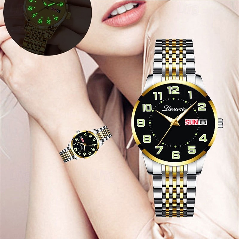 Relógio feminino digital com pulseira de aço inoxidável, calendário e indicador de semana, moderno e elegante para o dia a dia, viagens, uso noturno, ocasiões casuais, esportes e negócios. de 2026 por $19.99 –P8