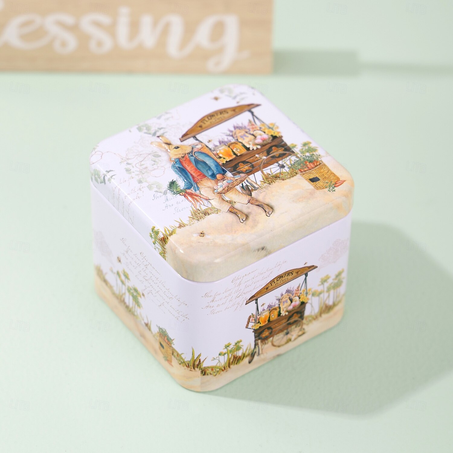 1 шт. жестяная коробка в виде пасхального кролика, металлическая подарочная коробка для конфет и печенья в виде кролика, декоративный контейнер для хранения пасхальных яиц, пустая коробка для упаковки 2026 - $9.99 –P10